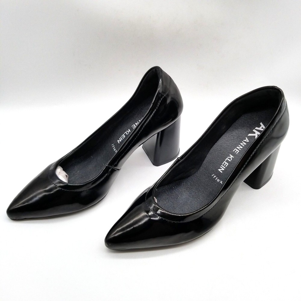 Anne Klein Women Grazen Pointed Toe Pump Heels Black Patent 8